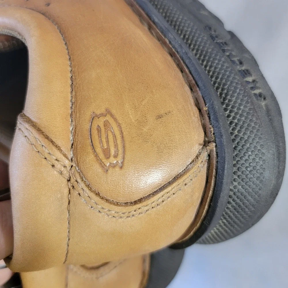 VTG Skechers Y2K Comfort Construction 4037 Tan Leather Casual Oxford Shoes 9.5